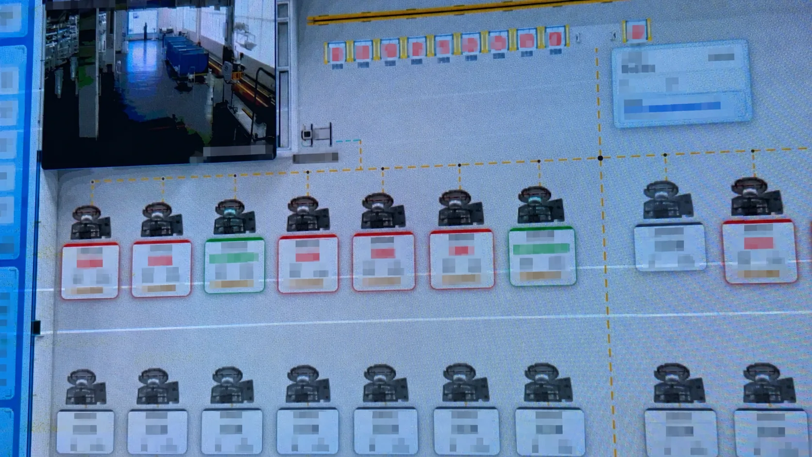 Production monitoring screen in the knitting workshop