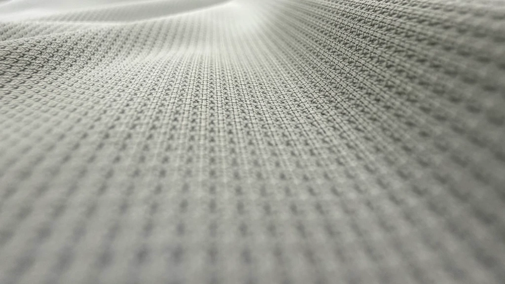 Matte Double-Knit Needle Mesh Fabric macro knit texture